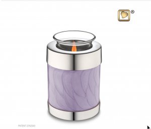 Lavender Pearl Polished Silver Tea-Light Urn