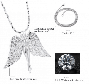 Angel Wings Stainless Steel Cremation Pendant