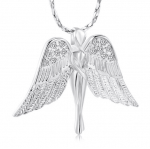 Angel Wings Stainless Steel Cremation Pendant