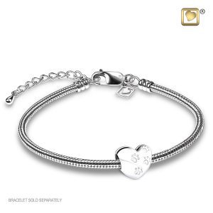 Sterling Silver Heart Paw Prints