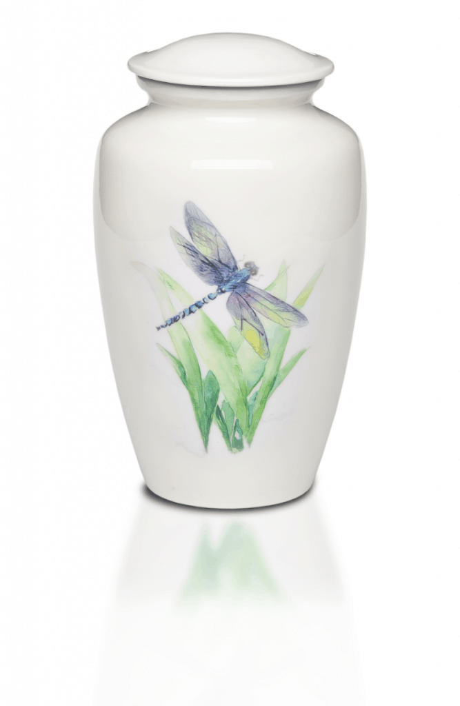 Dragonfly Adult Cremation Urn made with alloyed material.