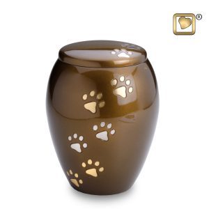 Two Tone Paw Prints Tall Paws Urn