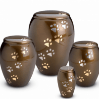 Two Tone Paw Prints Tall Paws Urn